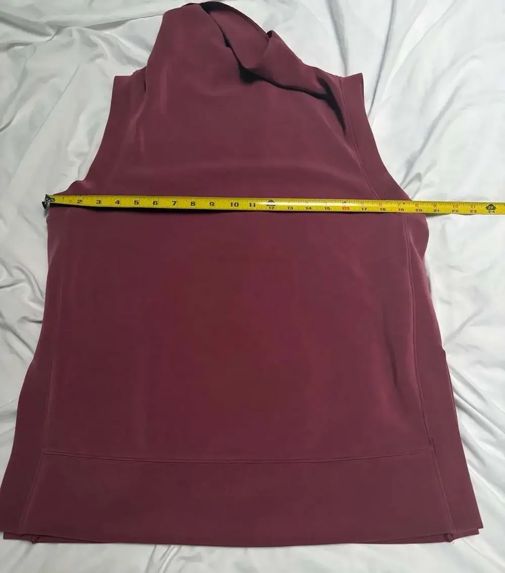 Calla Burgundy Cowl Neck Sleeveless Top and Cargo Shorts set S bottoms/M top